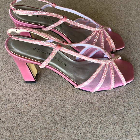 Apostrophe Pink Strappy Heels - Picture 5 of 7